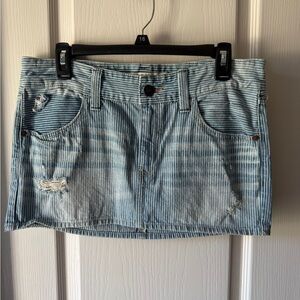 Abercrombie & Fitch Light Blue Striped Mini Skirt